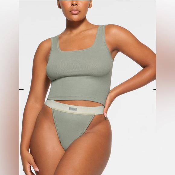 SKIMS Tops - NWT SKIMS Cotton Rib Tank Top Mineral
